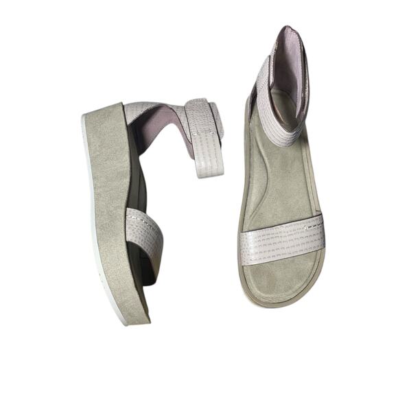 Naked Feet Renzi Flatform Leather Ankle Strap Sandal sz 8.5 Excellent - Picture 2 of 10